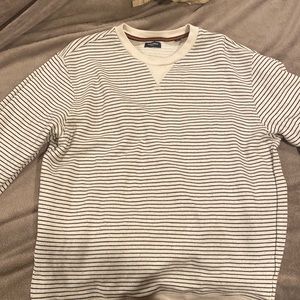 white & black striped sweatshirt